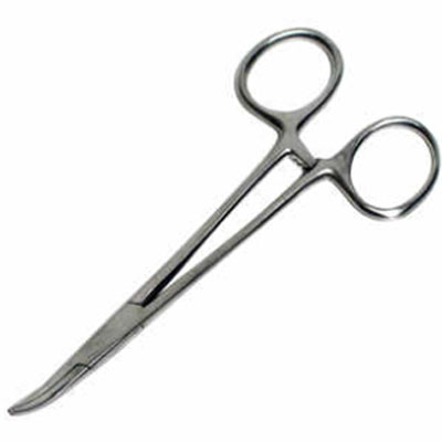 4" Self Locking Stainless Steel Curved Surgical Forceps