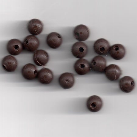 6mm SOFT RUBBER SHOCK BEADS FOR RIGS & STOPS ( MUD BROWN ) Pack of 20 ( approx ) (made in uk)
