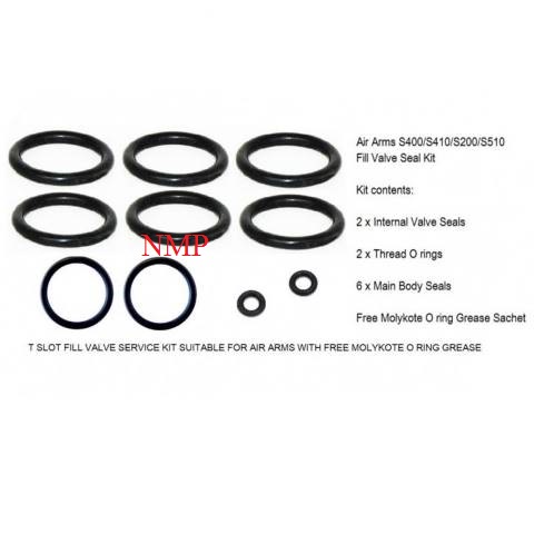 SERVICE KIT TO FIT CURRENT AIR ARMS T SLOT S200, S400, S410, S510 Fill Valve Seal Kit