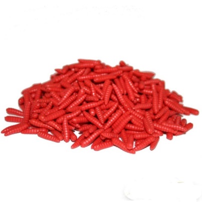 DYNO ( ARTIFICIAL BAITS / IMITATION BAITS ) PopUp ( Buoyant ) Large Red Maggot Pack of 10 (Supplied in a resealable bag)