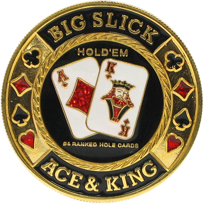 39mm stylish brass coin Poker Card Guards ( Big Slick Card Guard )
