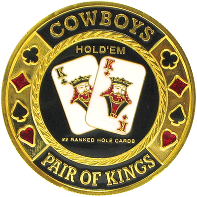 39mm stylish brass coin Poker Card Guards ( Cowboys Card Guard )