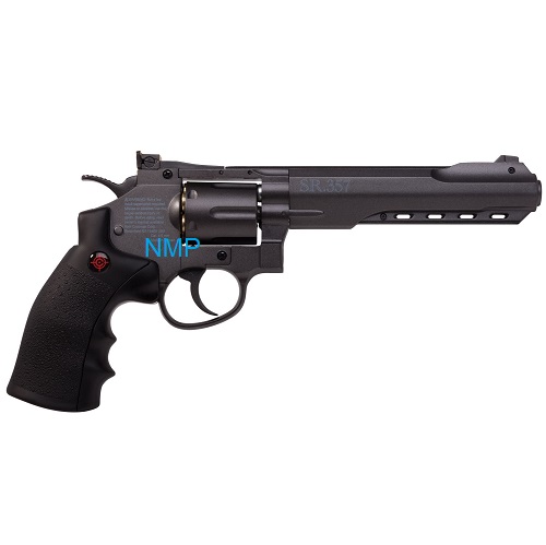 Crosman SR357 Long 6 inch Revolver 4.5mm BB all metal 12g co2 air pistol Black