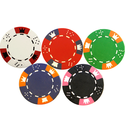 Crown And Dice Design Clay Poker Chips ( Pack of 25 )