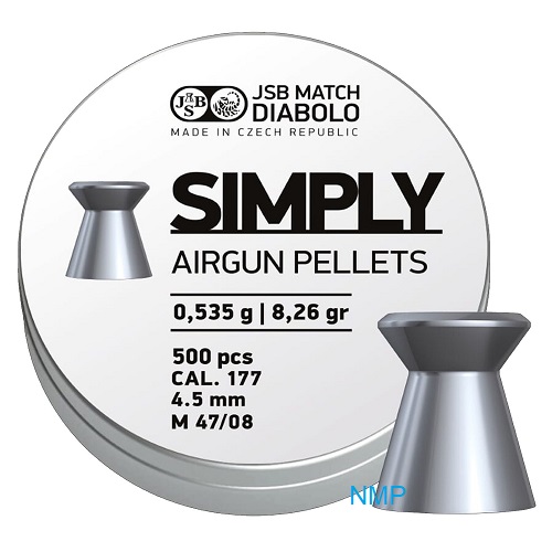 JSB Diabolo Simply Flat Head Pellets .177 calibre 4.50mm 8.26 Grains tin of 500 x 20 tins