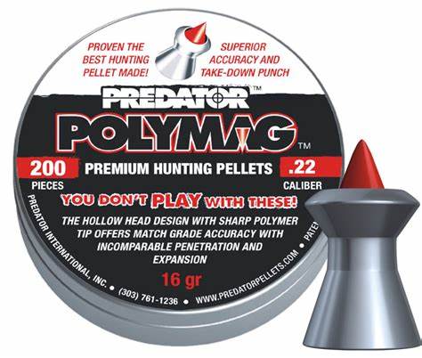 JSB Predator Polymag .22 calibre 5.50mm pellets 15.90 Grains Tin of 200 x 10 tins
