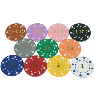 Luxury Numbered Suited Design Poker Chips ( Pack of 25 )