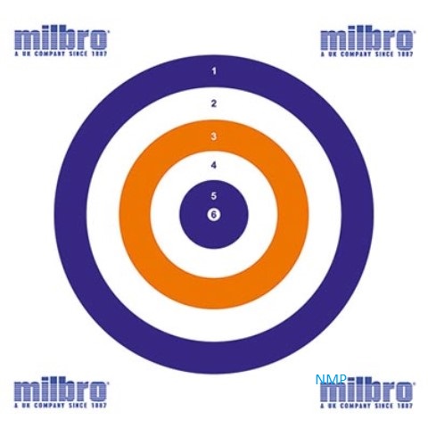 Milbro ALL ROUNDER RED WHITE BLUE AIR GUN TARGETS  Pack of 100 Card Targets 14cm