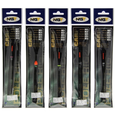 NGT ready tied Pole Rigs (Carp) A pack of 10 Assorted