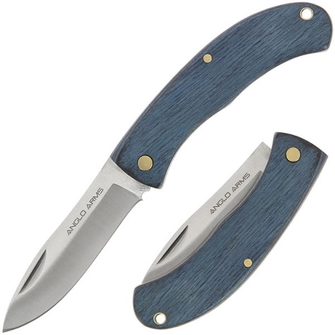3 inch None Lock Wooden Folding Knives ( Blue 2 )