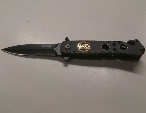 7 inch Lock Knive Action Tactical Rescue Knives P-530-MP-B ( Military Police ) MP (Black)