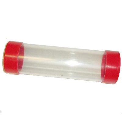 Float Tubes 9" x 2.5" Red Cap Clear Protective