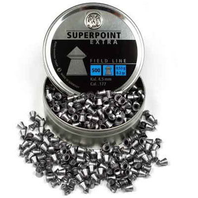 RWS SUPER POINT EXTRA .177 calibre 8.2 grain air gun pointed pellets tins of 500 x 20 tins