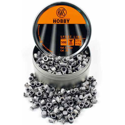 RWS HOBBY (5.5mm) 11.9 gr air gun pellets tin of 500 x 10 tins