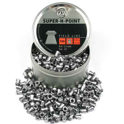 RWS Super H Point .22 Calibre 14.2 Grains, Hollow point air gun pellets tin of 500