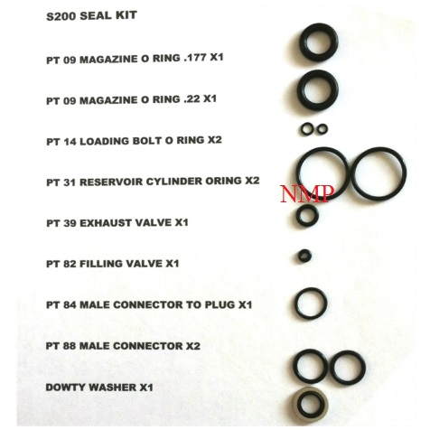 MAINTENANCE SEAL KIT TO FIT AIR ARMS S200, S210T, CZ200 PLUS MORE