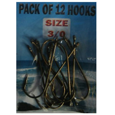 Eyed SEA Fishing Hooks Size 3/0 12 pack