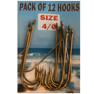 Eyed SEA Fishing Hooks Size 4/0 12 pack