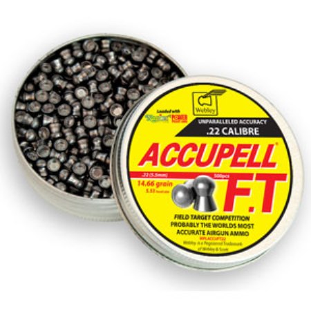 Webley AccuPell FT Field Target Competition Pellets 5.53mm (.22) Domed (500 - 14.66g) Air Gun Pellets x 10 tins