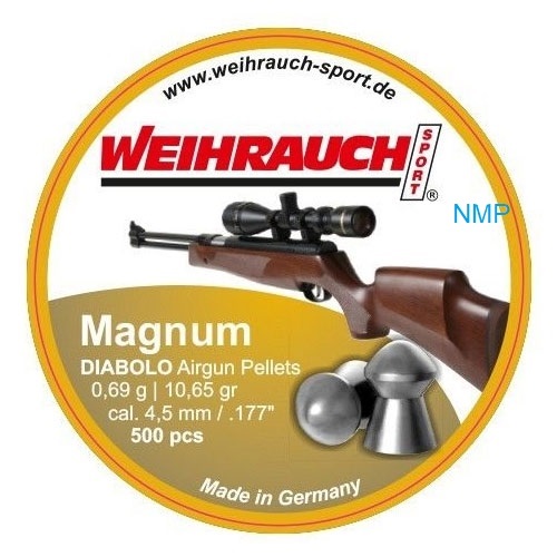 Weihrauch Diablo Magnum .177 calibre 4.51mm 10.65 Grains tin of 500 x 10 tins