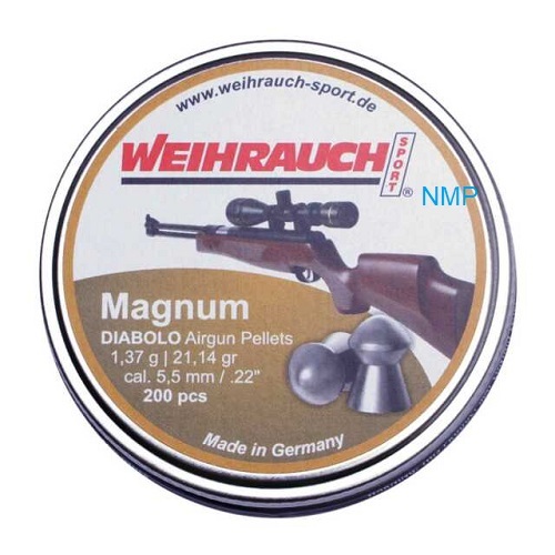 Weihrauch Diablo Magnum .22 calibre 5.51mm 21.14 Grains tin of 200 x 10 tins
