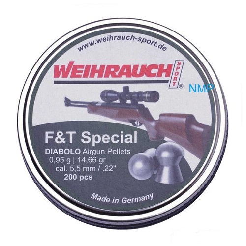 Weihrauch F&T Special .22 calibre 5.53mm 14.66 Grains tin of 200 x 5 tins