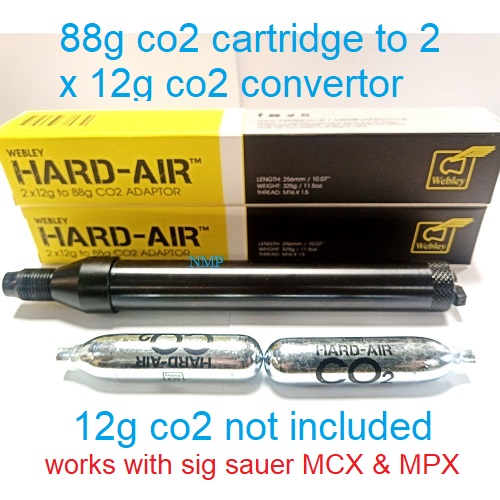 Webley Co2 adaptor to use 2 x 12g Co2 in place of the standard 88g Co2 cartridge Fits Sig Sauer MCX & MPX