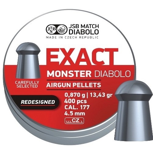 JSB Exact Monster RD Re-Designed Pellets 4.52mm .177 Calibre 13.43 grain Tin of 400