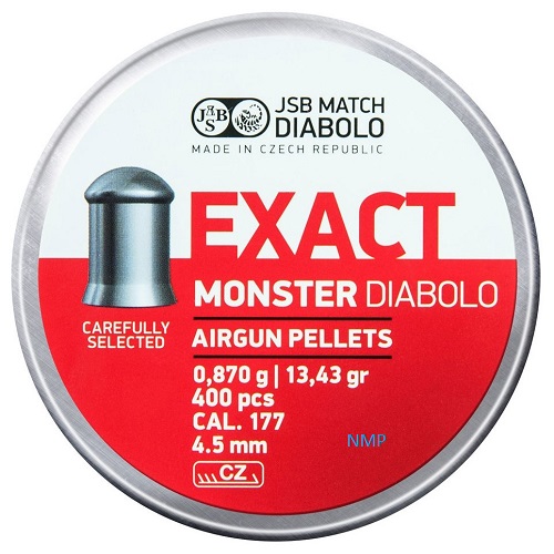 JSB Exact Monster Pellets 4.52mm .177 Calibre 13.43 grain Tins of 400 x 20 tins