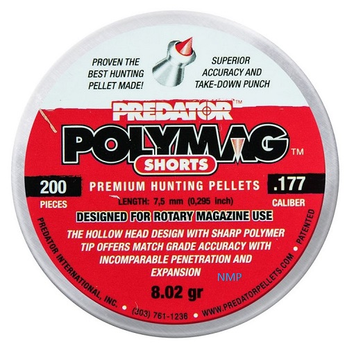 JSB Predator Polymag Shorts .177 calibre 4.50mm pellets 8.02 Grains Tin of 200 x 10 tins