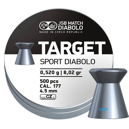 JSB Target Sport Diabolo Flat Head Pellets .177 calibre 4.50mm 8.02 Grains tin of 500 x 20 tins