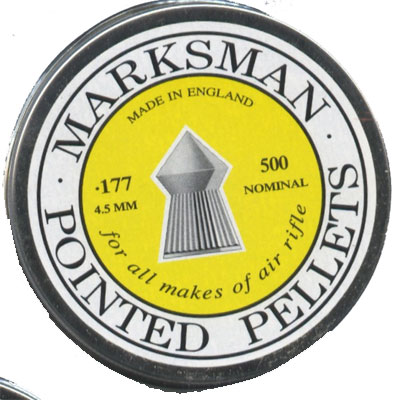 Marksman Pointed Air Rifle Pellets Tin of 500 CALIBRE .177 x 10 Tins