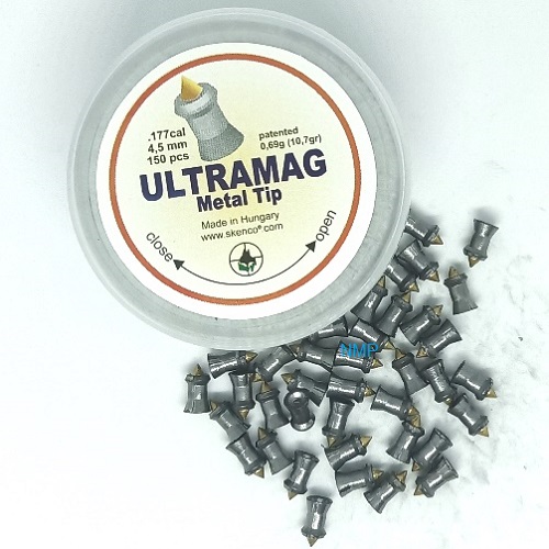Skenco UltraMag .177 calibre metal tipped Airgun Pellets 10.7 grain tin of 150